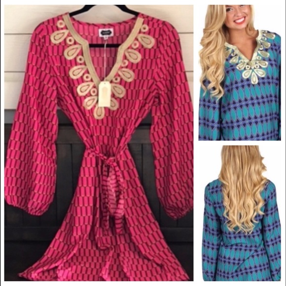 🌸SOLD🌸MUDPIE Corrine Dress / Tunic Cranberry M - Picture 8 of 10